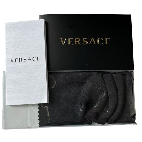 Versace 0VE4395 59MM Black Geometric Gold Trim Oversized Sunglasses Italian NEW main image 6
